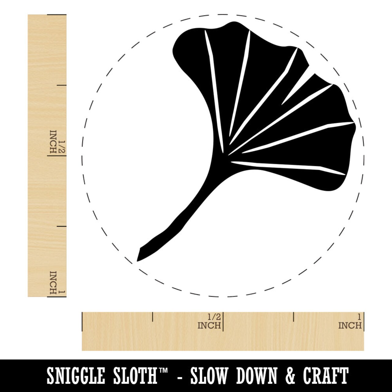 Ginkgo Leaf Self-Inking Rubber Stamp for Stamping Crafting Planners